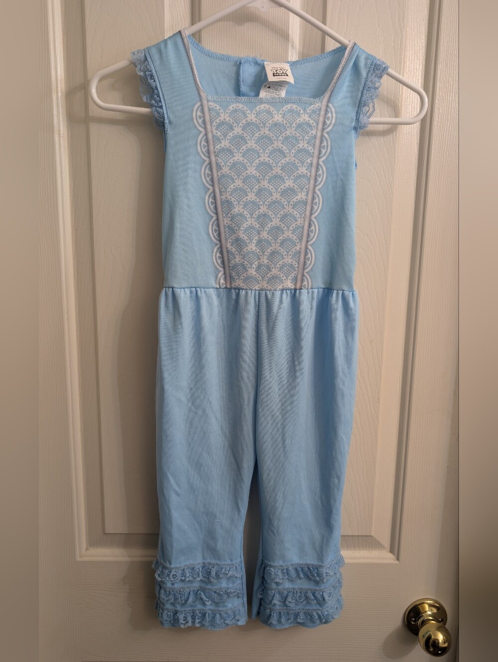 Toy Story Bo Peep Light Blue Girls' Lace-Panel Play Romper XS